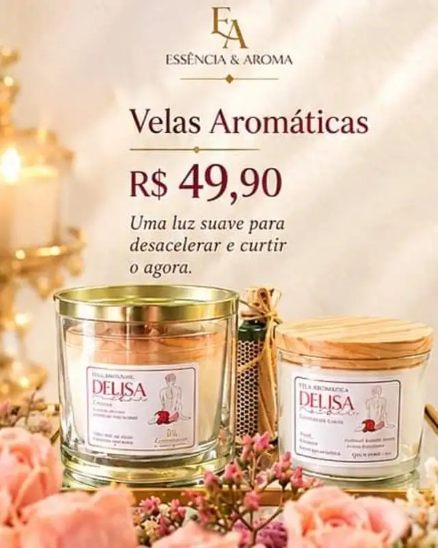 Vela aromática Deusa Mulher, da Essência & Aroma